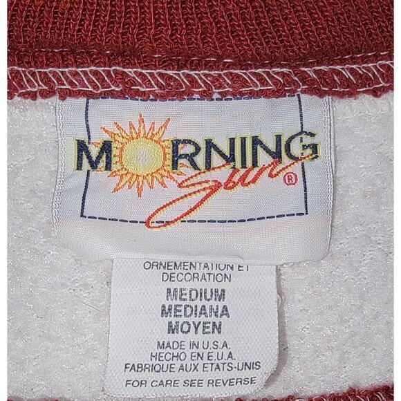 Vintage Morning Star Birds Cage Crewneck Sweatshirt‎ White/Maroon size Medium - Picture 5 of 9